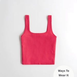 Hollister Ribbed Seamless Fabric Square Neck